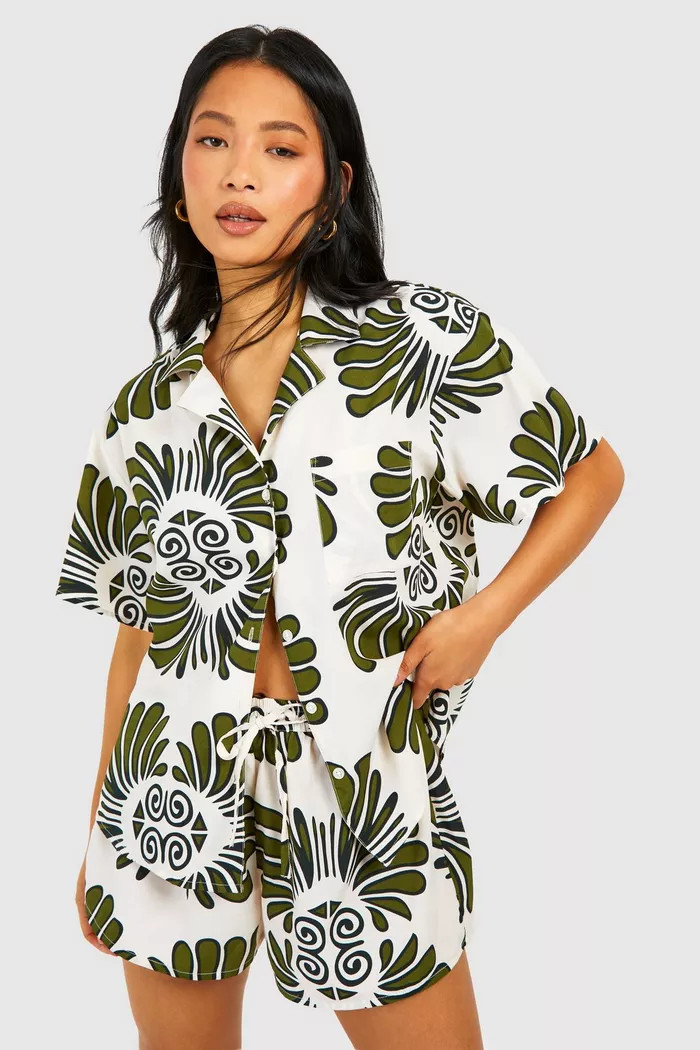 Petite Short Sleeve Short Set | boohoo (US & Canada)