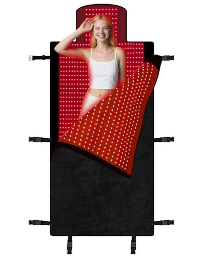Red Light Therapy Mat for Body, 74.8"x33.6" Full Body Infrared Red Light Therapy Blanket, 2630pcs Dual-Wavelength LEDs (660nm&850nm), Premium Leather, Adjustable Timer & Intensity for Pain Relief | Amazon (US)