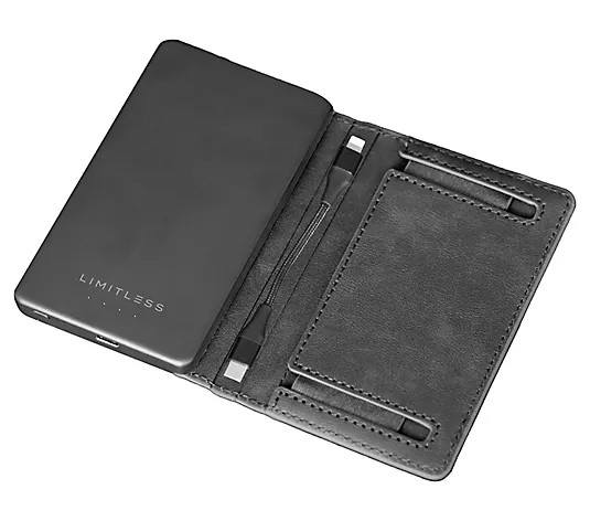 Limitless 5,000mAh Power Bank with Built in RFID Faux Leather Wallet - QVC.com | QVC