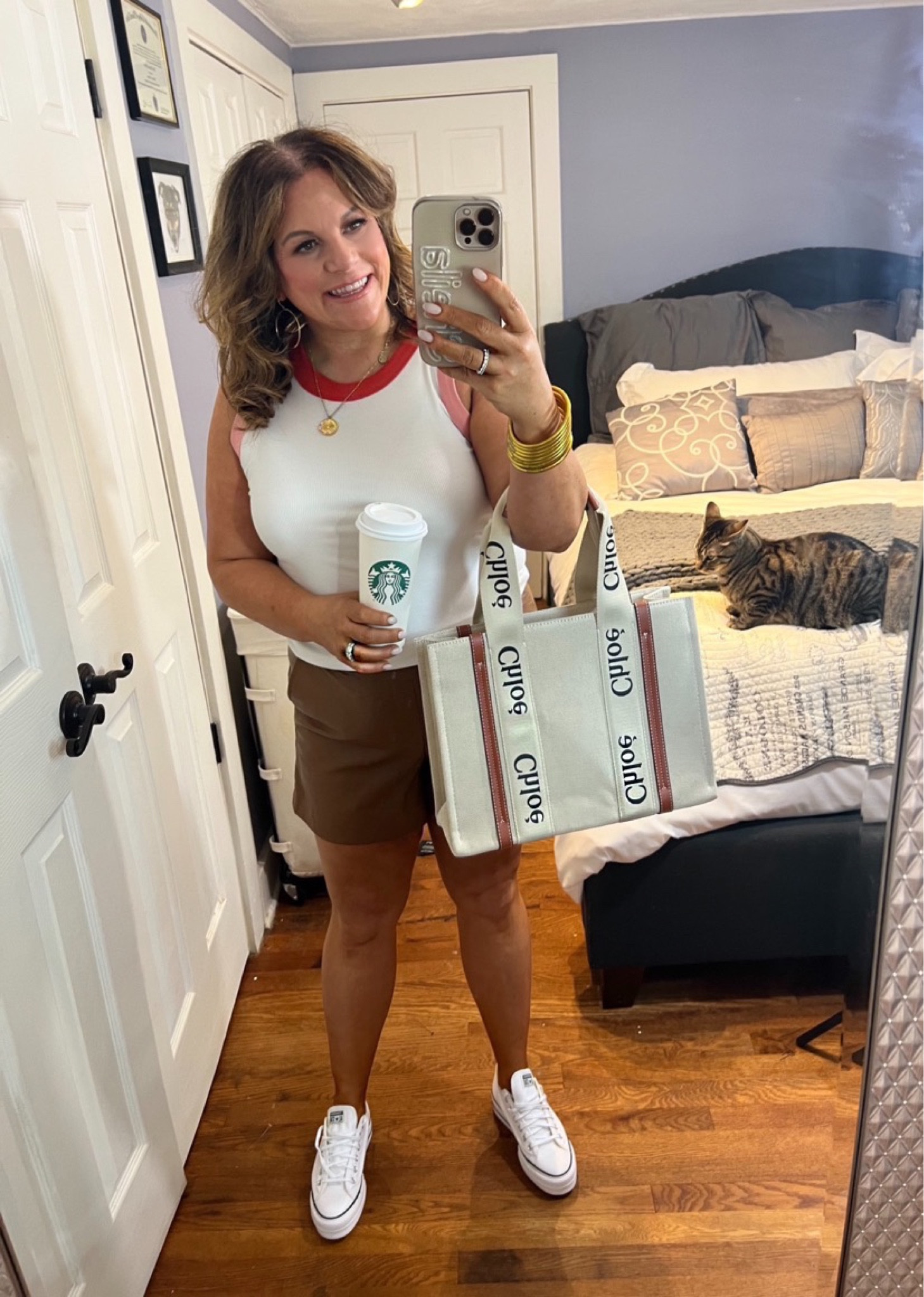 If you know me, you know that I love anything fashion related that gives a nod to the ‘70’s.
This ringer tank does just that! It’s absolutely darling and so perfect for summer .
Evereve, Evereve outfits , spring outfits, faux leather, Converse, Chloe Tote

#LTKSeasonal #LTKunder100 #LTKFind