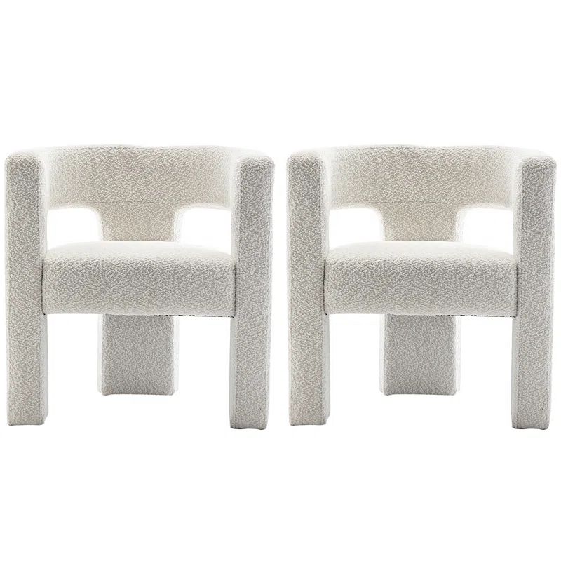 Brodee 2- Piece 28" Wide Boucle Upholstered Square Armchair | Wayfair North America