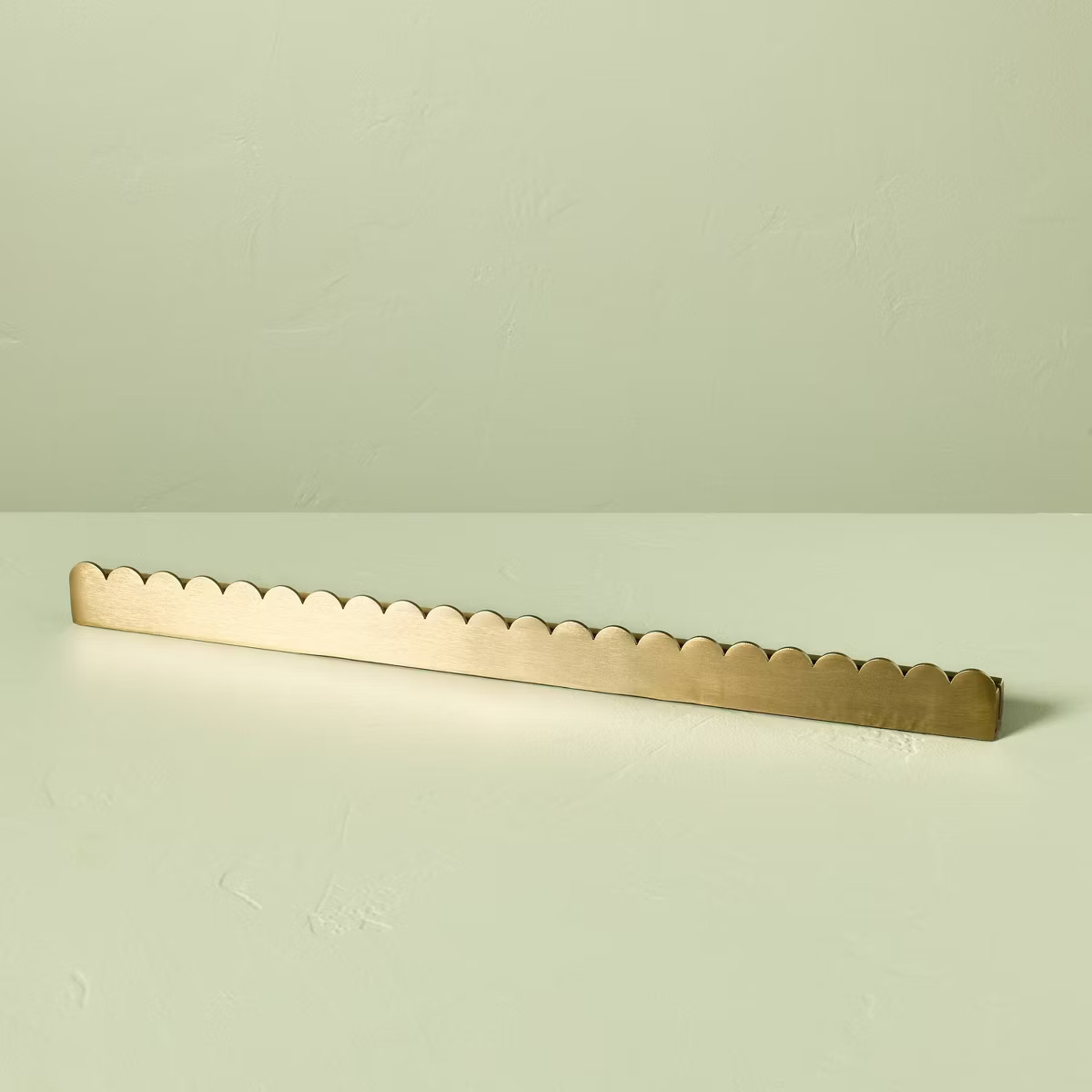 22" Scalloped Brass Christmas Card Holder Antique Finish - Hearth & Hand™ with Magnolia | Target