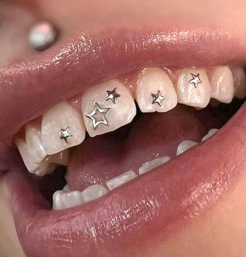 10pcs Tooth Gem Metal Silver Plated Rounded Star Metal 3mm Flatback Rhinestone - Etsy | Etsy (US)