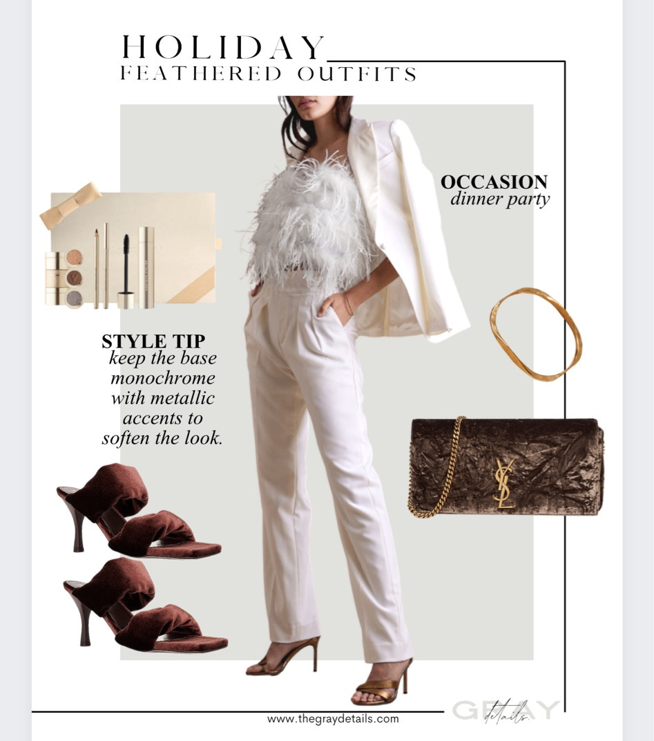 Feathered holiday outfit, gifts for her, holiday party, holiday outfit 

#LTKHoliday #LTKshoecrush #LTKstyletip