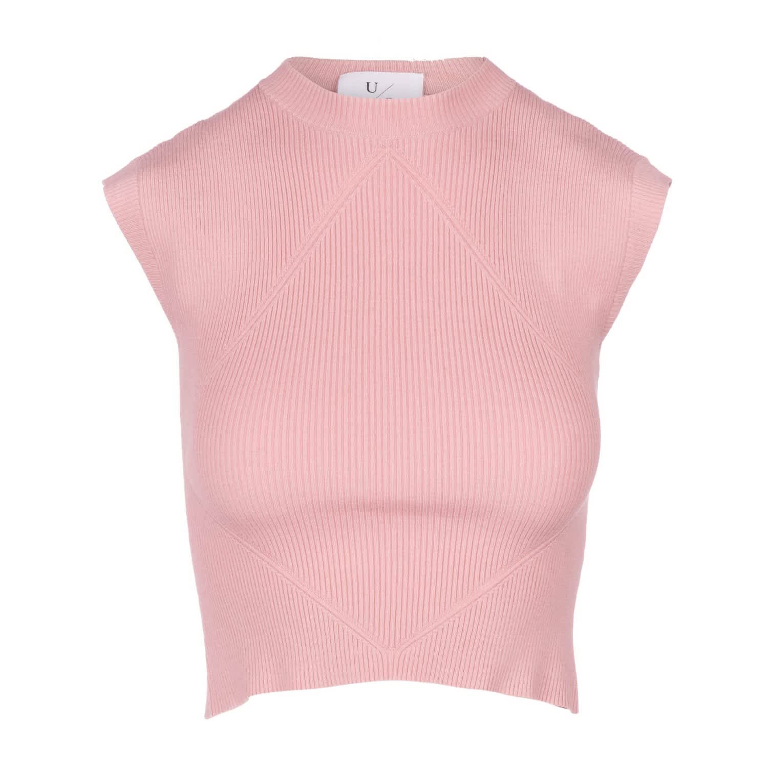 Rib Cap Sleeve Knit Top - Power Pink | Wolf and Badger (Global excl. US)