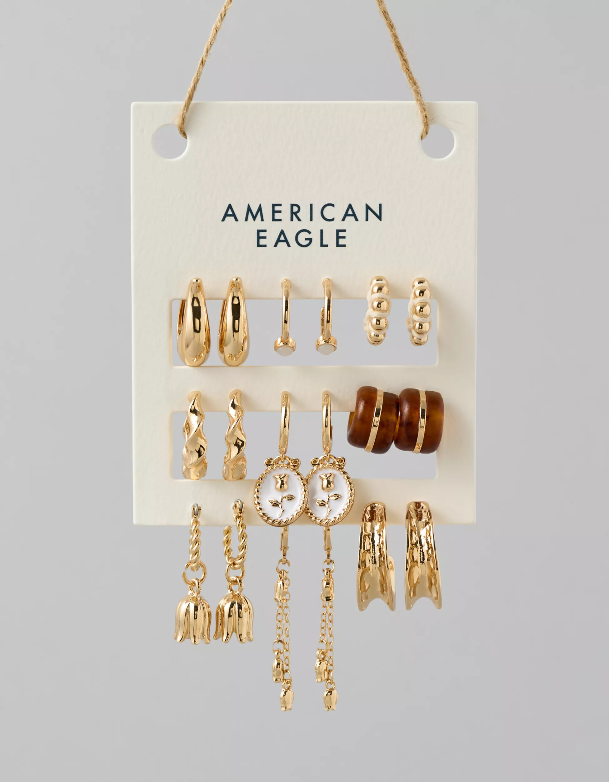 AE Hoop Earrings 9-Pack | American Eagle Outfitters (US & CA)