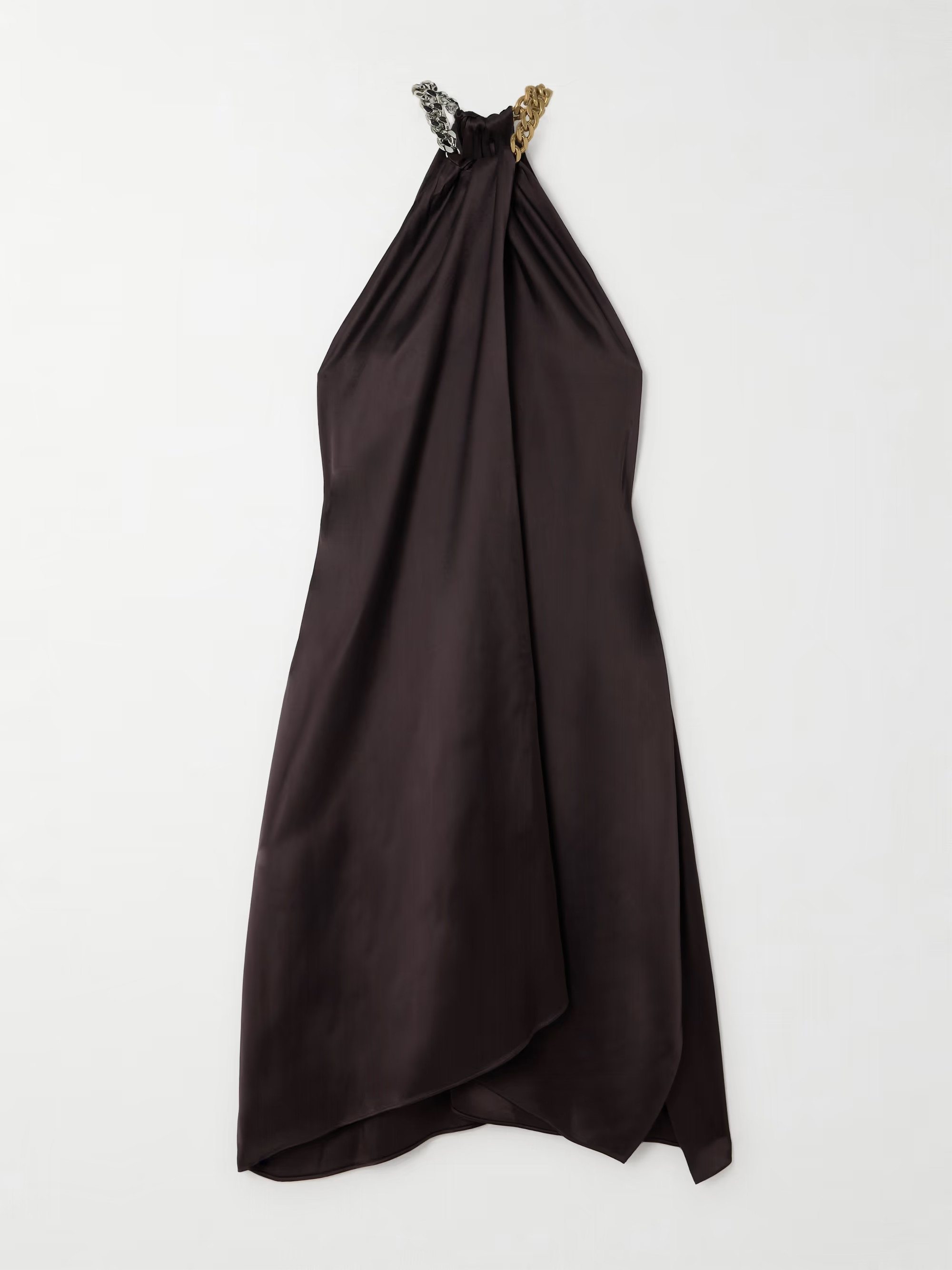 Chain-embellished asymmetric satin dress | NET-A-PORTER (UK & EU)