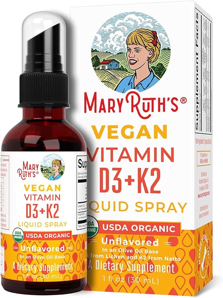 MaryRuth's Vitamin D3 K2 Liquid Spray | Supplement for Adults & Kids | Calcium Absorption Strong ... | Amazon (US)