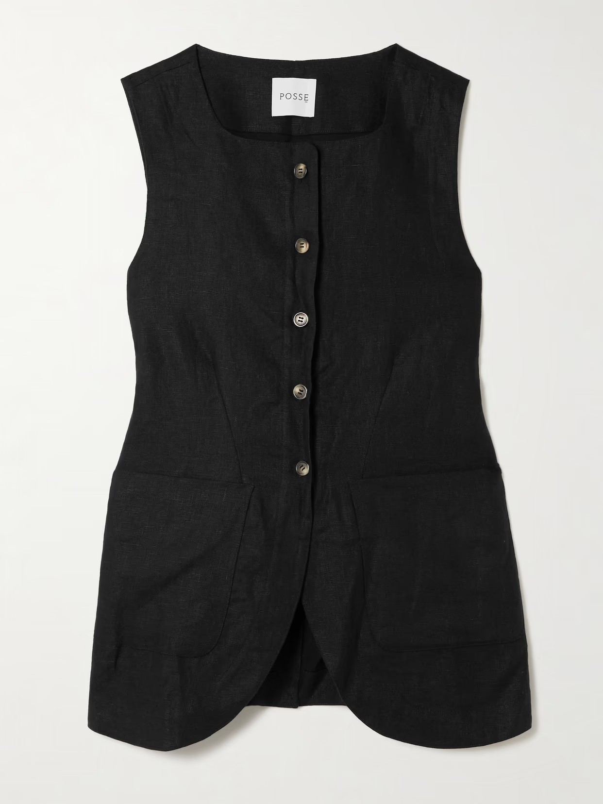 Posse - Emma Linen Vest - Black | NET-A-PORTER (US)
