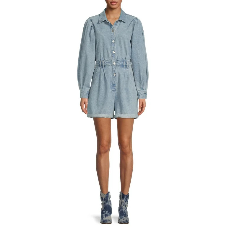 No Boundaries Juniors' Button Front Playsuit - Walmart.com | Walmart (US)