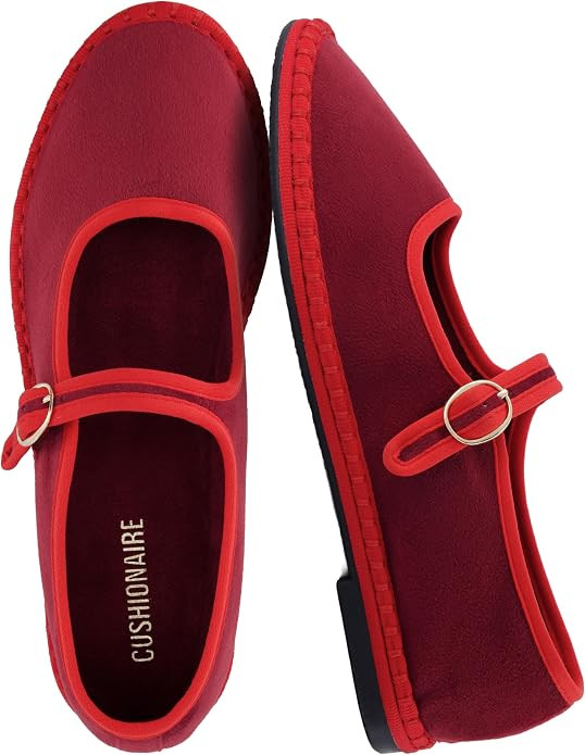 CUSHIONAIRE Missy Mary Jane Ballet Flats for Women, Breathable Lightweight Womens Flats with Adju... | Amazon (US)