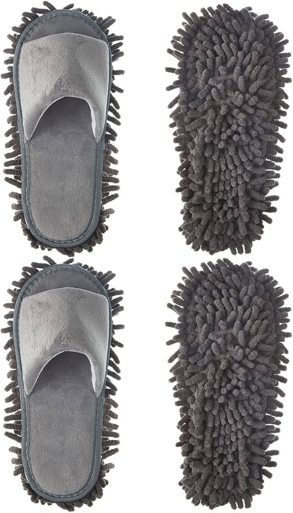 Jecery 2 Pairs Microfiber Cleaning Mop Slippers for Floor Cleaning House Mop Shoes Men and Women ... | Amazon (US)