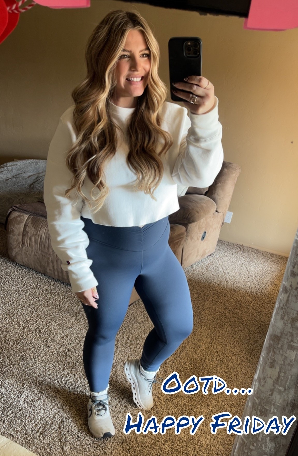 Friday Comfy OOTD✨ these leggings are my favorite! They are so buttery soft and these cute socks with the lettuce edge come in a 3 pack! 

#LTKMidsize #LTKootd #LTKmomlife