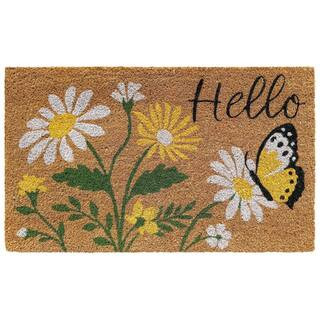 Printed Coir Mat 18x30-Hello Butterfly | The Home Depot