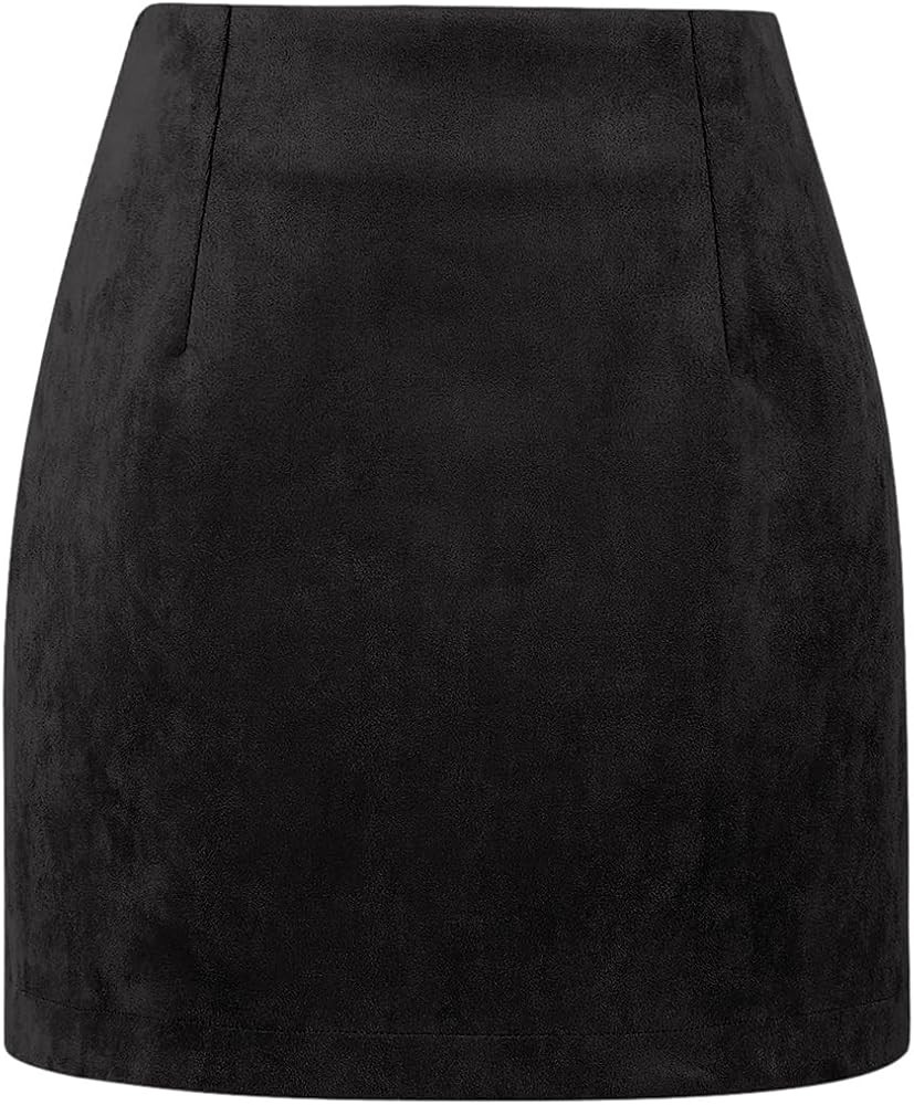 IDEALSANXUN Womens High Waist Plaid Skirt Bodycon Pencil Wool Mini Skirts | Amazon (US)