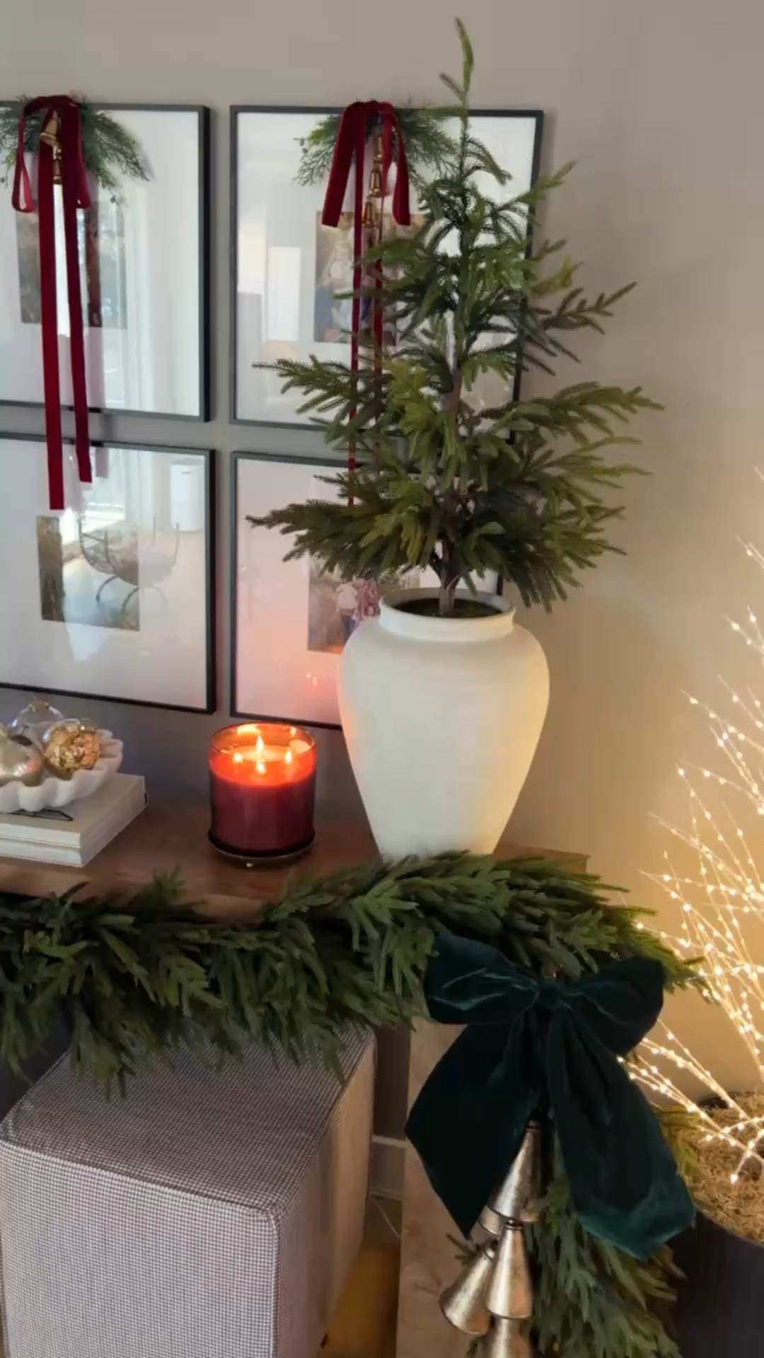 Christmas console table decor! 

#LTKHome #LTKSeasonal