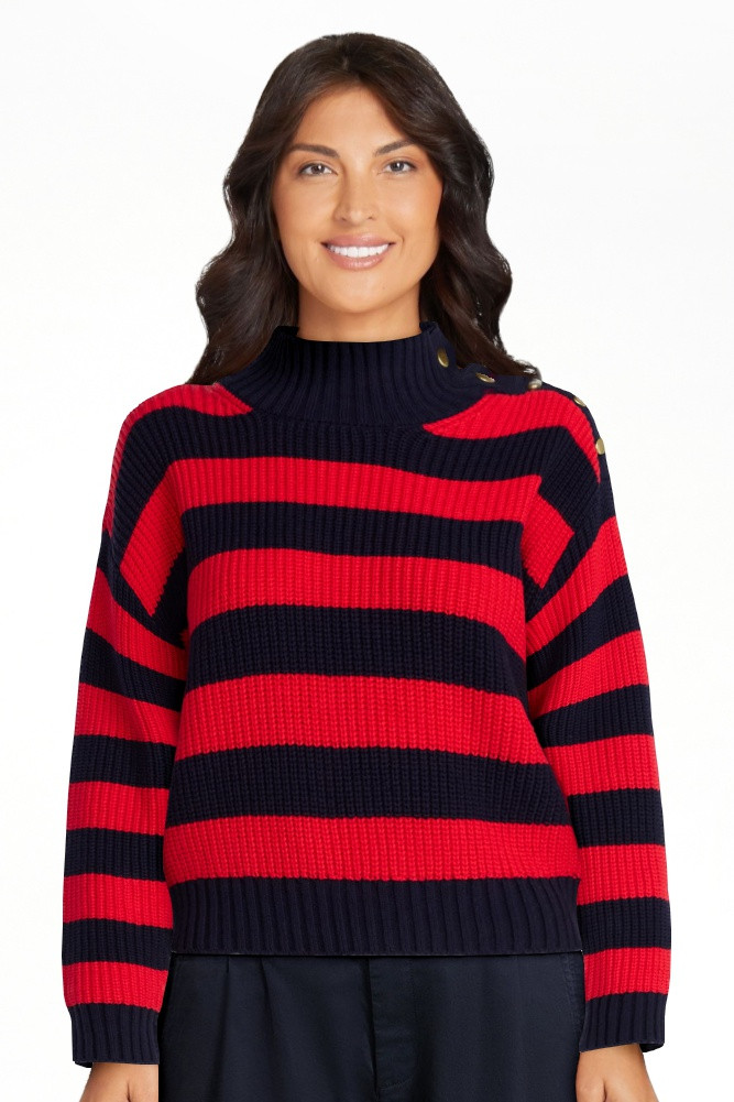 Free Assembly Women's Mock Neck Button Sweater with Long Sleeves, Midweight, Sizes XS-XXL | Walmart (US)