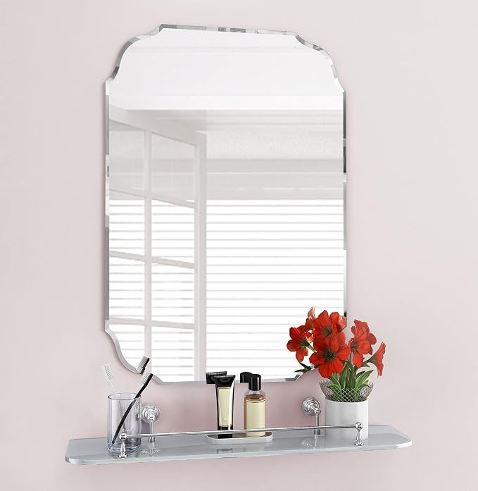 KOHROS Wall Silver Backed Mirrored Glass Panel Best for Vanity, Bedroom, or Bathroom (18"x 24"), ... | Amazon (US)