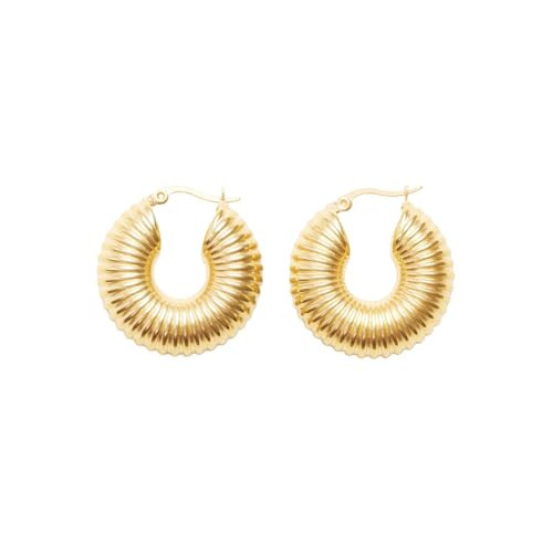 18K Gold Plated Titanium Snail Hoop Earrings, Timeless Gold Hoops, Never Tarnish | Amazon (US)