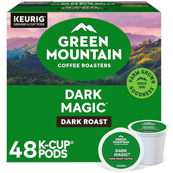 Green Mountain Coffee Roasters Dark Magic, Single-Serve Keurig K-Cup Pods, Dark Roast Coffee Pods... | Amazon (US)