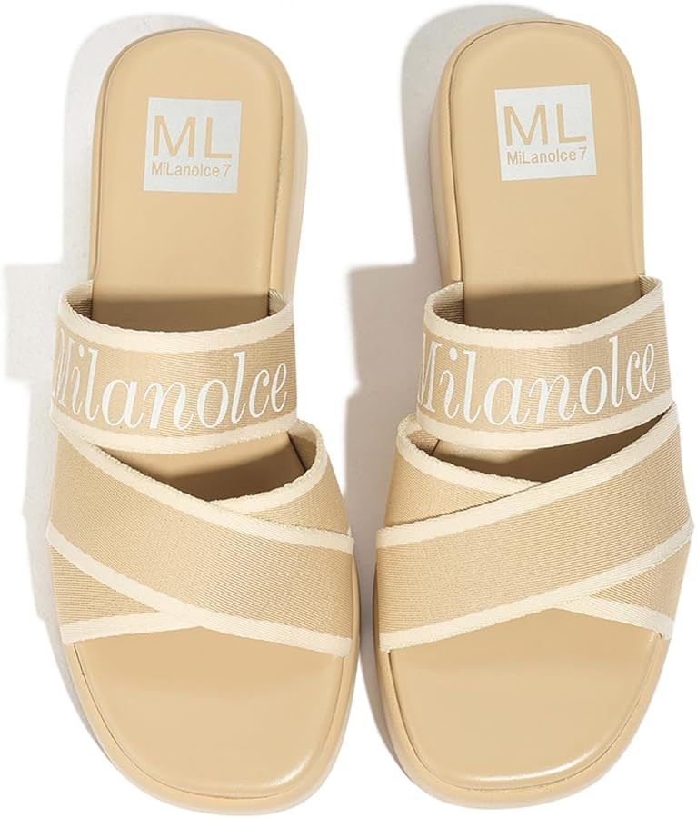 MiLanolce Platform Sandals Comfortable Slip On Wedge Sandals for Women Bohemia summer Open Toe We... | Amazon (US)