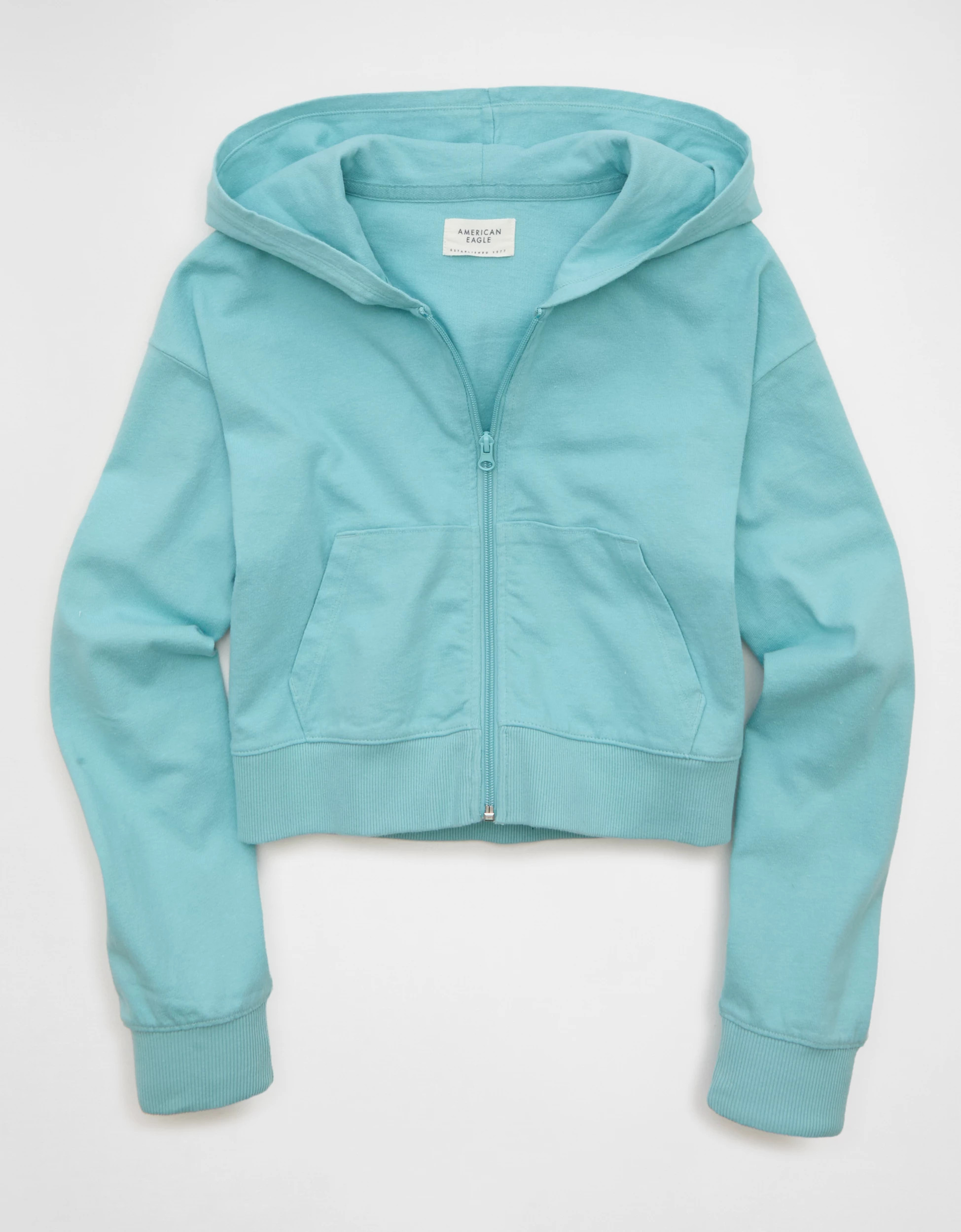 AE Cropped Zip-Up Hoodie | American Eagle Outfitters (US & CA)