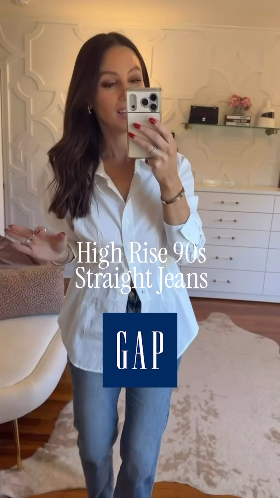 High Rise 90s Straight Jeans from Gap - they’re 40% off! I did the regular length and I am 5’5 and a half! Also linked to my other Gap faves I would definitely grab on sale. 

 #LTKgrwm #LTKootd #LTKOver40