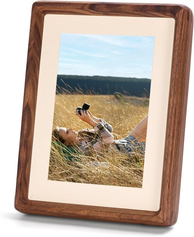 Solid Walnut Picture Frame 4x6 5x7, Solid Wood Tabletop Photo Frame with Decorative Joinery Corne... | Amazon (US)