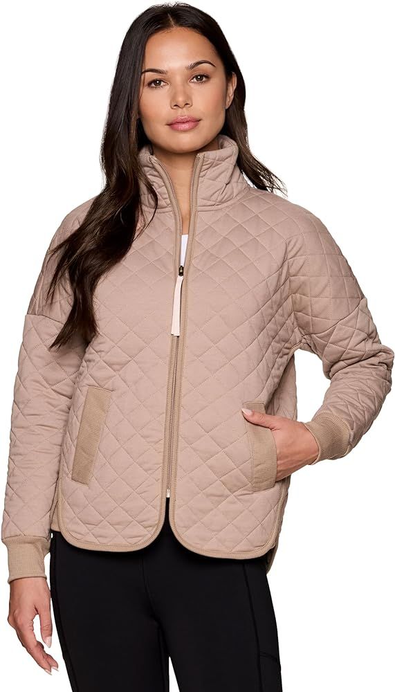 Avalanche Quilted Jacket for Women, All Season Mock Neck Zip Up Jacket with Pockets for Hiking, T... | Amazon (US)