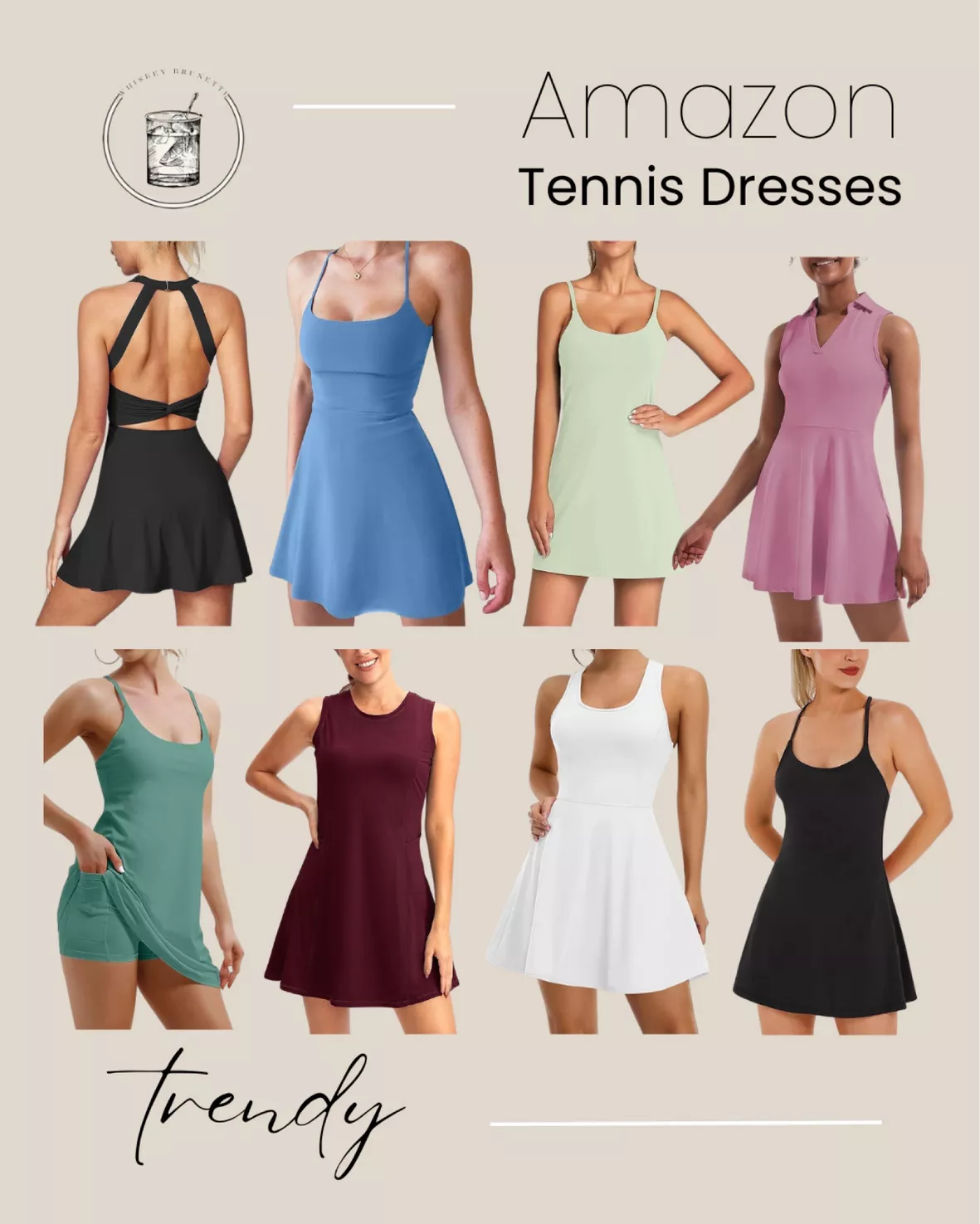IUGA Womens Tennis Dress with Built in Shorts & Bra Cut Out Twisted Workout  Dress Golf Athletic Dress for Women with Pockets