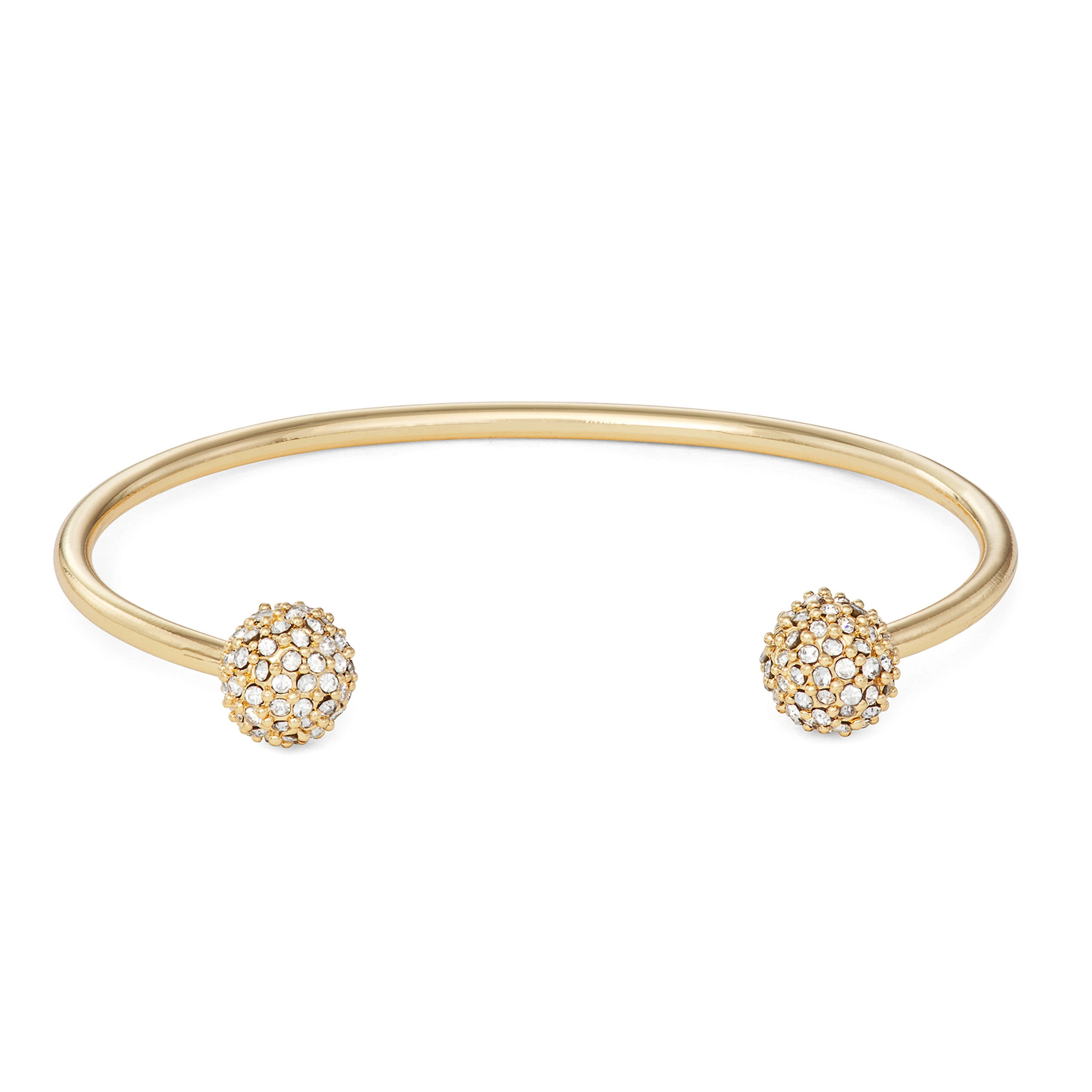 Nine West Gold Tone Crystal Pave Ball Cuff Bracelet | Kohl's