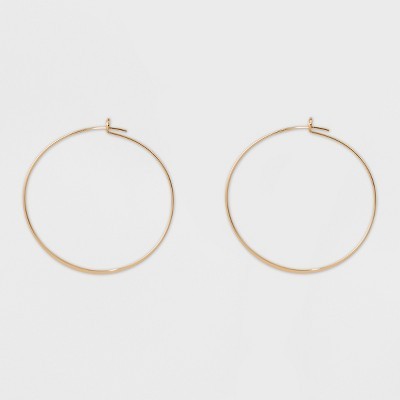 Thin Medium Hoop Earrings - A New Day™ Gold | Target