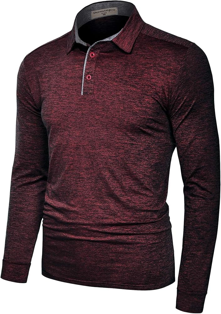 Derminpro Men’s Polo Shirts Short/Long Sleeve Quick Dry Athletic Golf T-Shirts | Amazon (US)