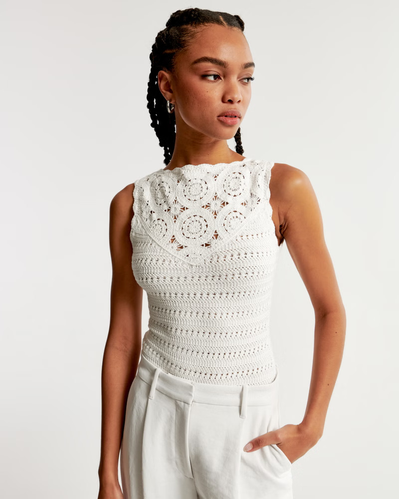 Crochet Mosaic Tile Bodysuit | Abercrombie & Fitch (US)