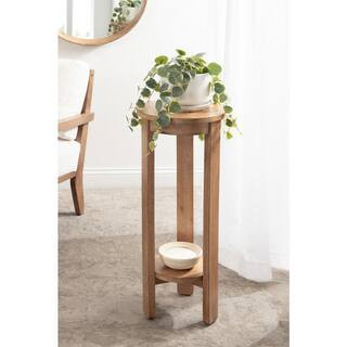 Kate and Laurel Foxford 12.01 in. Natural Round Wood Veneer/MDF End Table 228845 - The Home Depot | The Home Depot