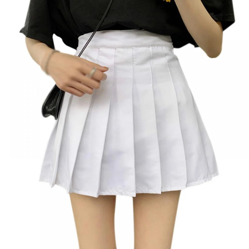 Girls Women's Pleated Skirt Anti-glare High Waisted College Skater Tennis School A-Line Skirt Uni... | Walmart (US)