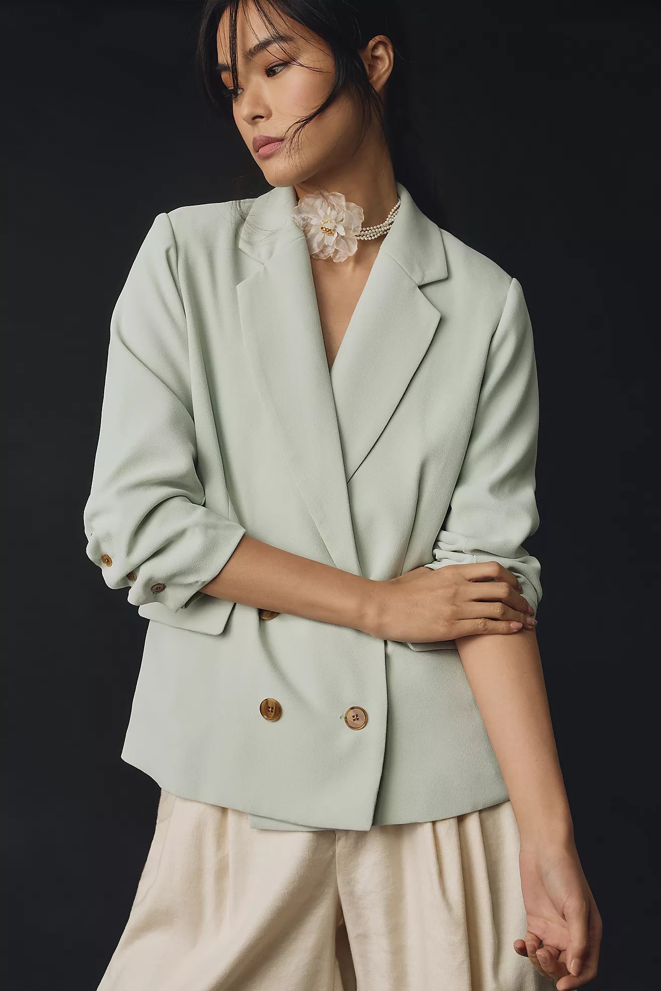 By Anthropologie Cinched-Sleeve Blazer | Anthropologie (US)
