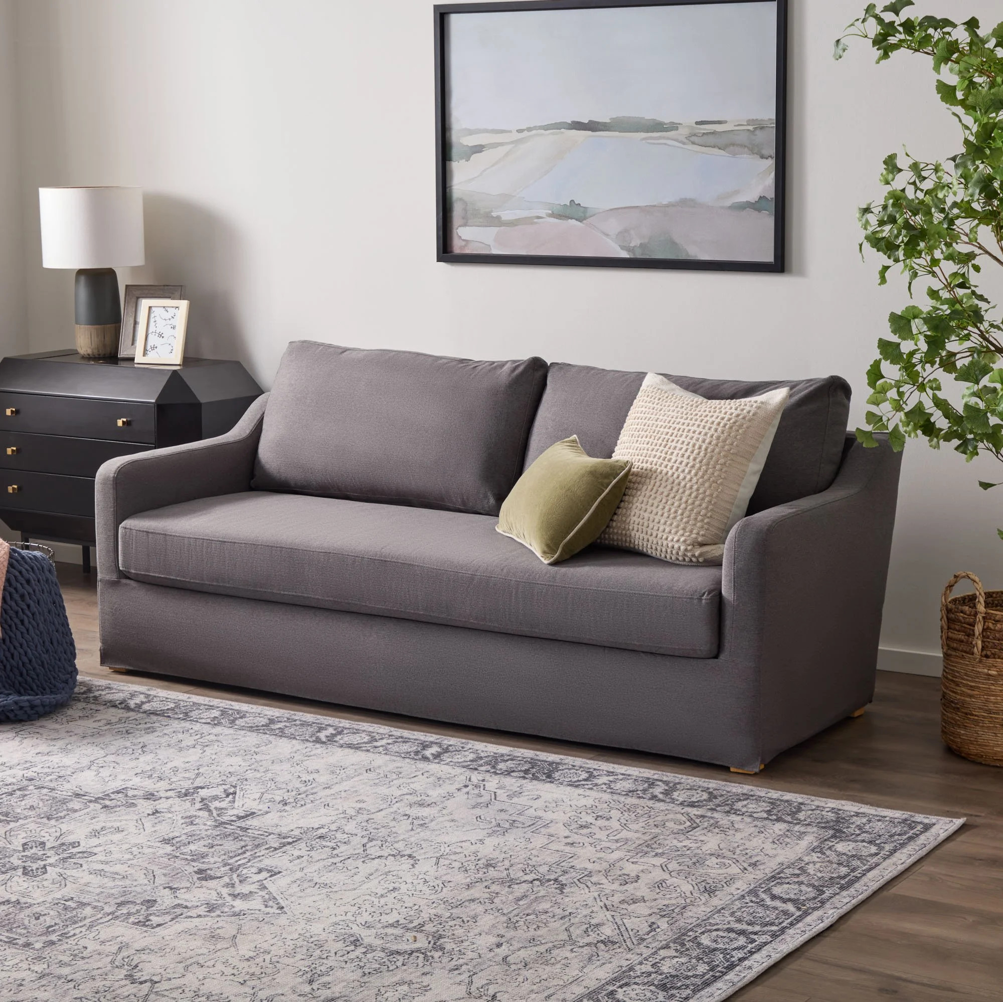 Mayview Alex Slipcover Sofa, Charcoal | Walmart (US)