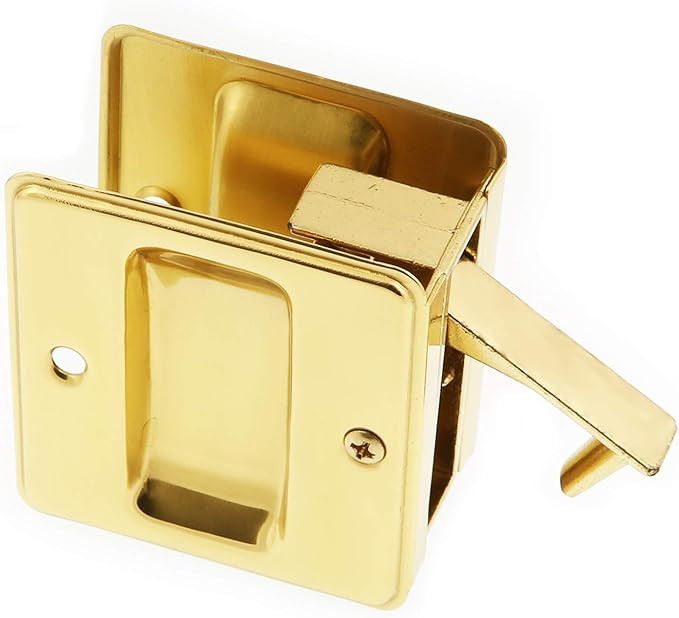 idh by St. Simons 25410-003 Premium Quality Solid Pocket Passage Door Pull, Polished Brass - - Am... | Amazon (US)
