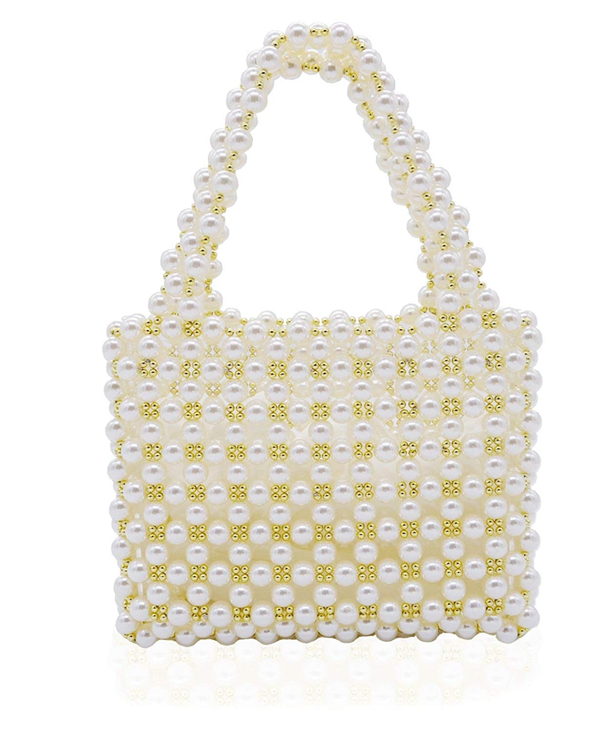 Miuco Women's Vintage Style Pearl Tote Bags Evening Clutch Wedding Purse | Amazon (US)