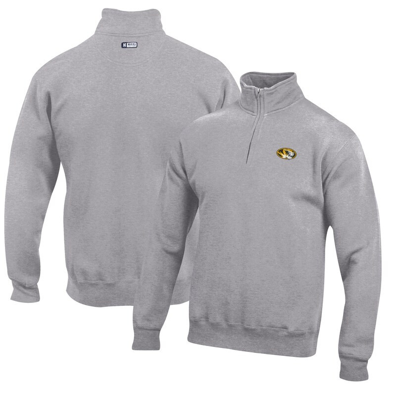 Men's Gray Missouri Tigers Big Cotton Quarter-Zip Pullover Sweatshirt | Fanatics