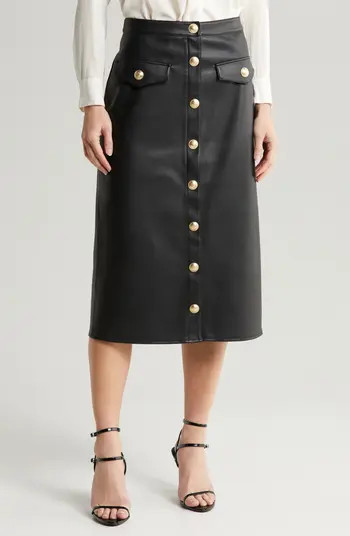 Milann Faux Leather Midi Skirt | Nordstrom