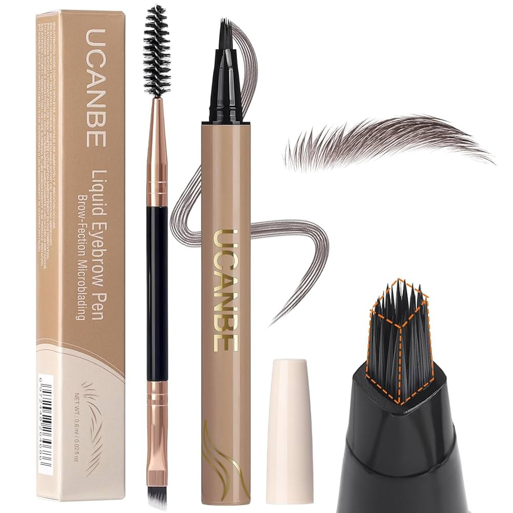 UCANBE Brow-Fection Angled Brush Eyebrow Pen, Liquid Microblading Eyebrow Pencils for Women, Wild... | Amazon (US)