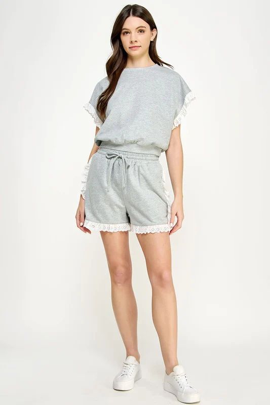 REESE BLOUSE IN HEATHER GREY | Indigeaux Denim Bar & Boutique