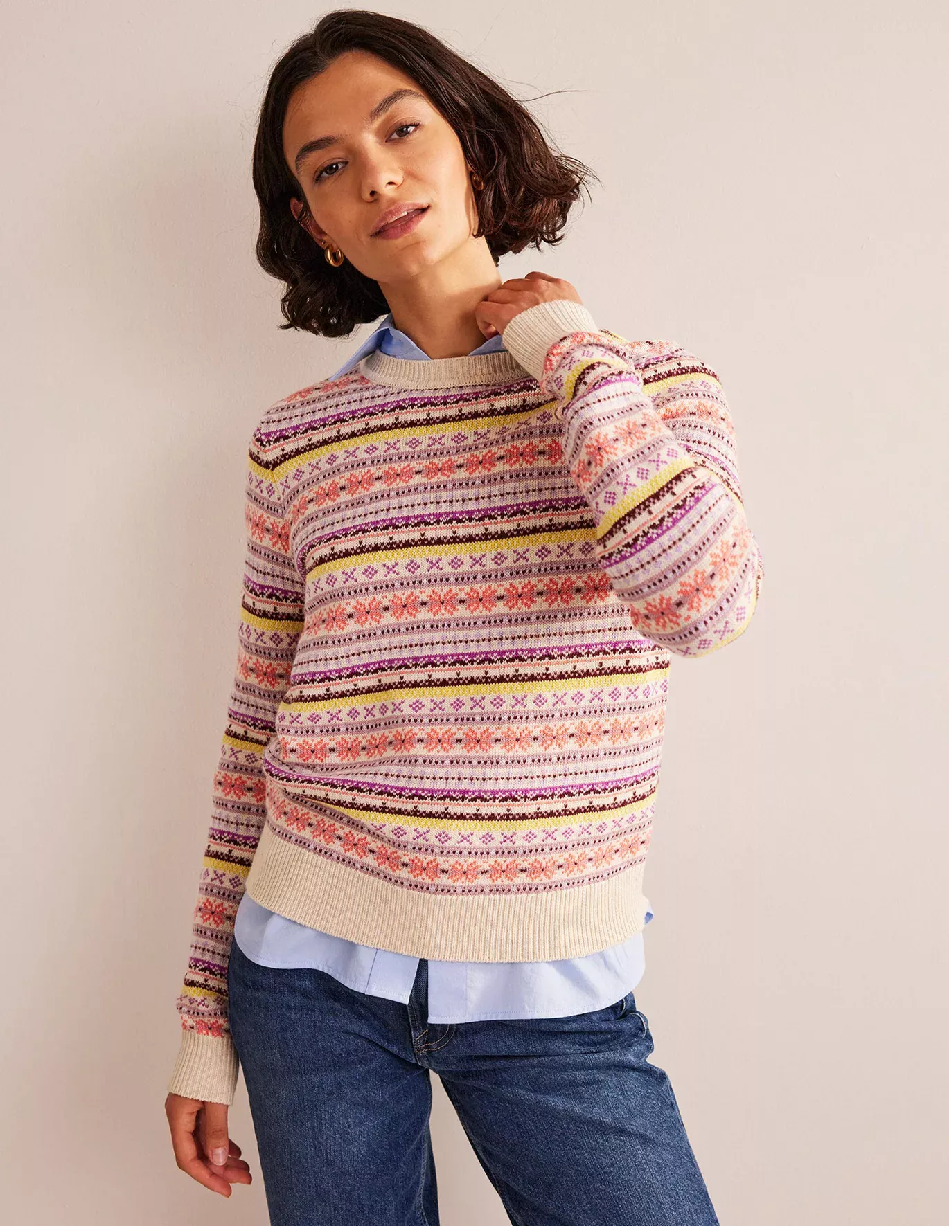 Edie Fair Isle Cardigan - Green Fair Isle