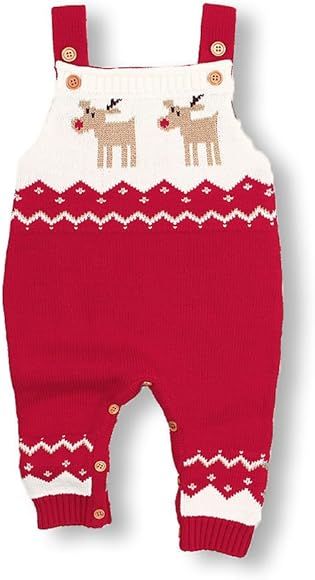 mimixiong Baby Christmas Sweater Toddler Reindeer Outfit Red Clothes | Amazon (US)