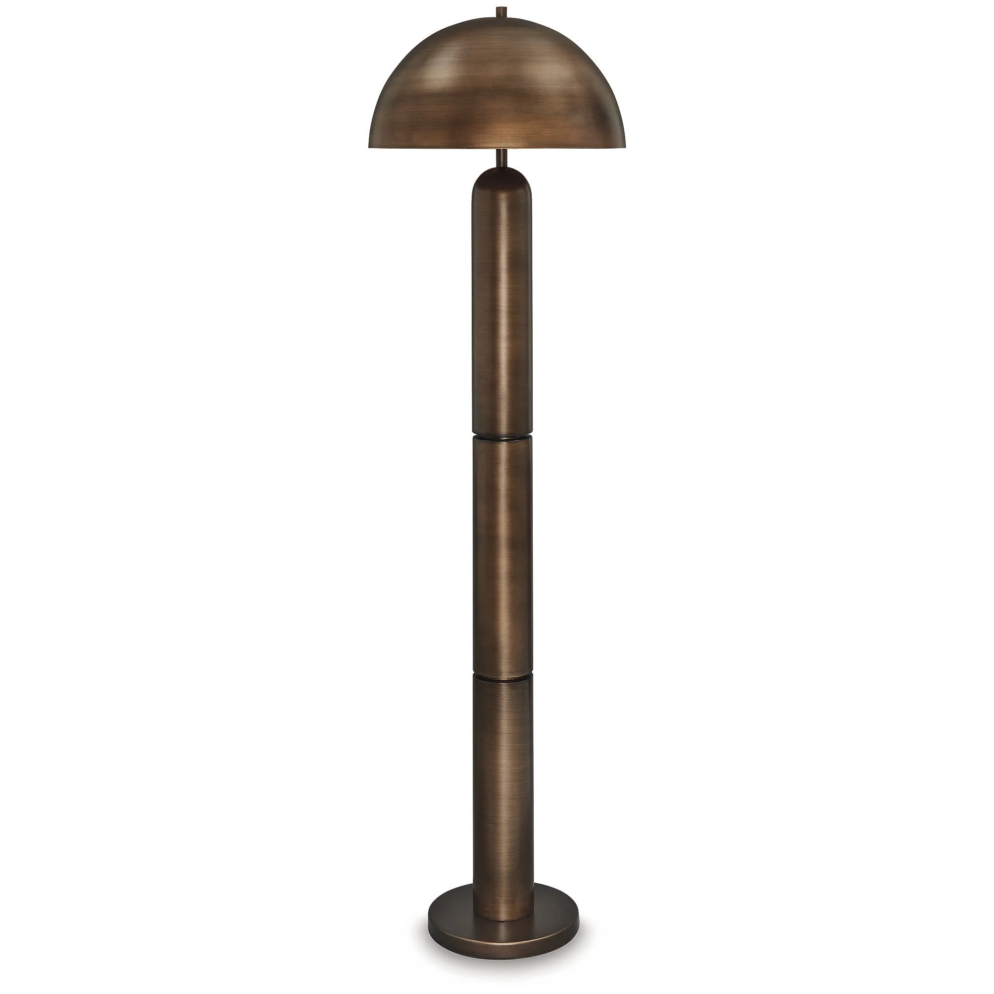 Signature Design by Ashley Wendfield Industrial Metal Floor Lamp with Dome Shade - Antique Copper | Walmart (US)