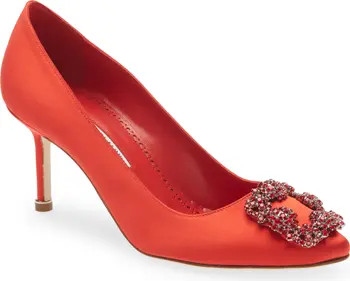 Manolo Blahnik Hangisi Crystal Buckle Pump | Nordstrom | Nordstrom