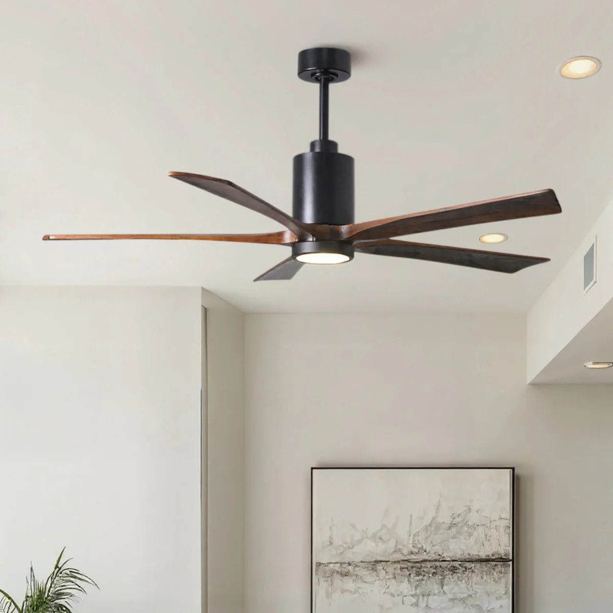 UMC9454 Traditional Indoor/Outdoor Ceiling Fan, 14" (Plus Downrod) H x 60" W x 60" D, Matte Black... | Urban Ambiance, Inc.