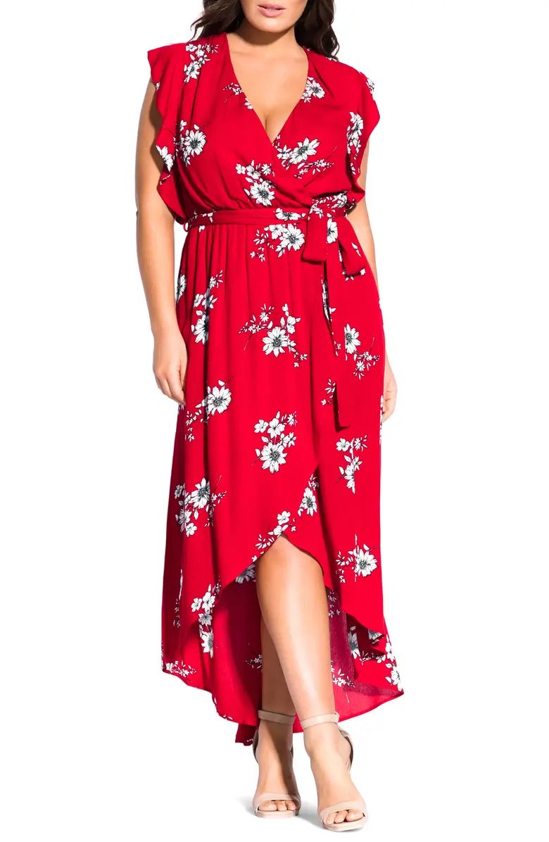 Floral Print Wrap Maxi Dress | Nordstrom